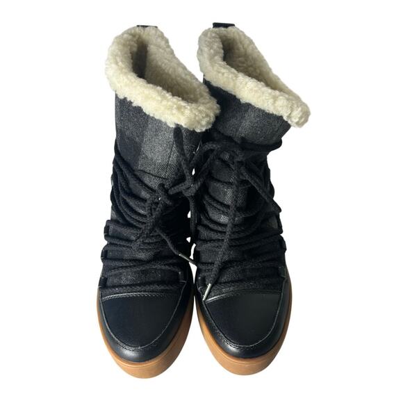 Shoe the Bear Trish Wedge Booties Black Size 8 - Picture 3 of 7